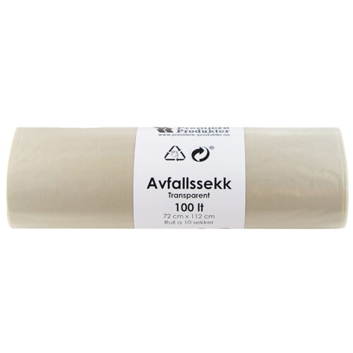 Transparent plastsekk 100 liter